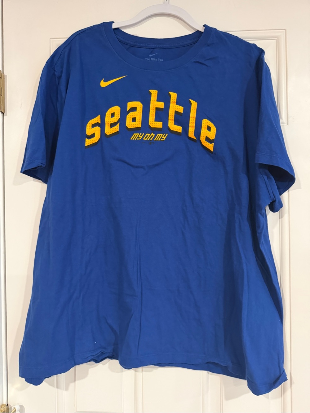 Nike Blue Seattle Mariners Graphic Tee with Yellow Logo